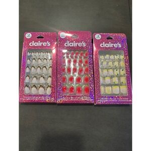 Claire's Vegan Press On Faux Nails 24 Piece(3) Sets Cheetah‎ Watermelon Lemon